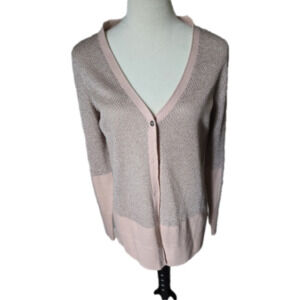 Simply Vera Vera Wang Pale Pink and Beige Knit Cardigan